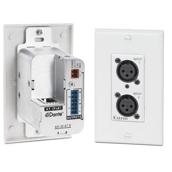 AXI 22 AT D – Dante Audio Interface – Decorator-Style Wallplate – White - Image 3